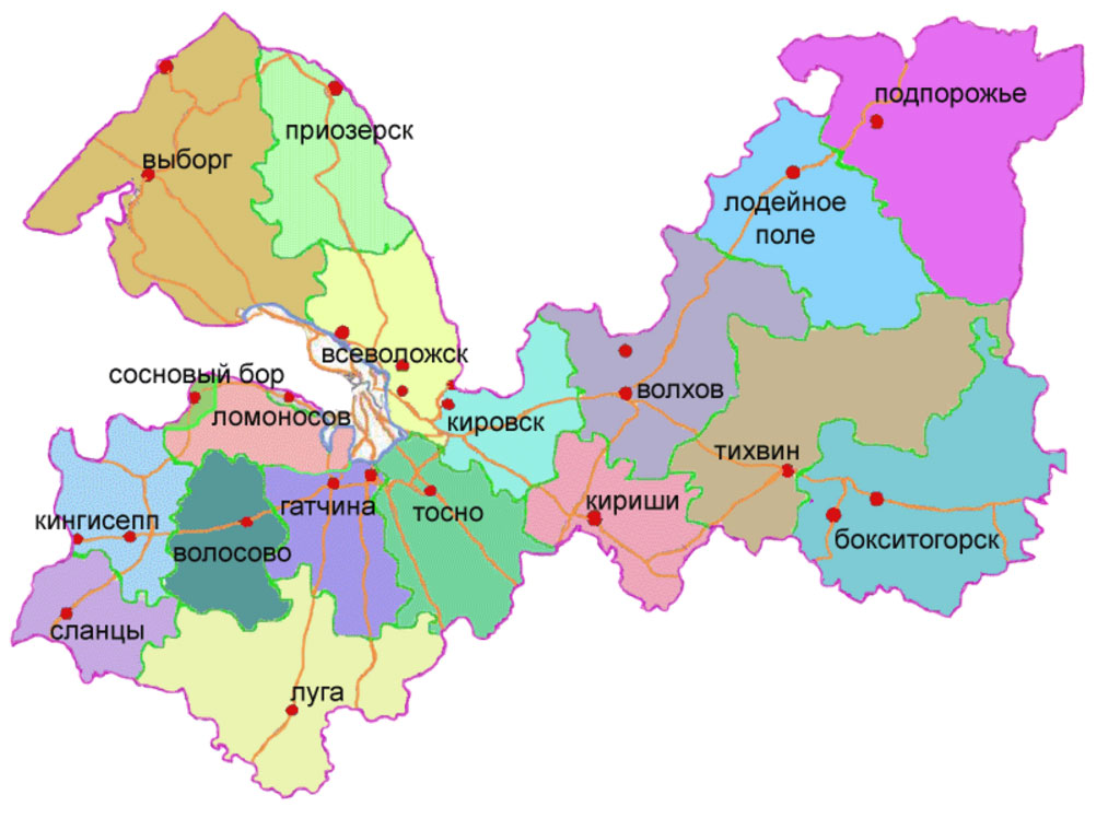 Карта Лен. области